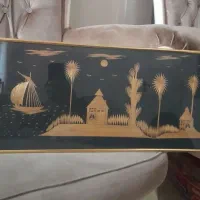تابلو قدیمی کار دست ژاپن با ساقه برنج