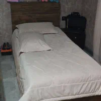 فروش تخت چوبی با تشک و روتختی