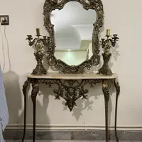 آینه کنسول با شمعدان برنز