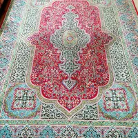 فرش ۱۲ متری نقشه اصیل لچک‌ترنج/زمینه لاکی