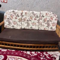 مبل ۹ نفره تمام چوب بدون لک