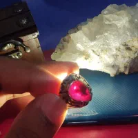 انگشتر کار دست نقره زنجان یاقوت ذغال دار