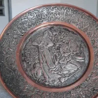 بشقاب مسی قلمکاری