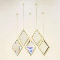 آینه پنج تیکه لوزی (نقره ای)