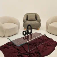 میز شیشه ‌ای خم  کد TL53