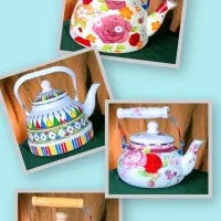 کتری قوری لعابی1100و1500و1700دو.دونیم لیتر