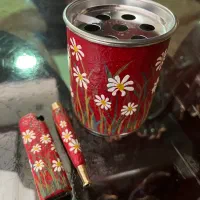 ست زیر سیگاری و چوب سیگار و فندک