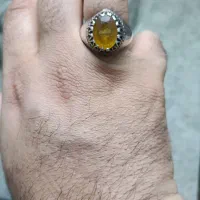 انگشتر یاقوت زرد نقره