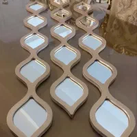آینه ۳ تایی دکوراتیو طلایی