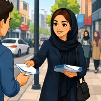 تراکت پخش کن خانم هستم
