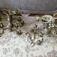 دو عدد لوستر  ۵ شاخه برنز  سالم سالم