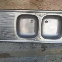 سینک همراه با کمدش (فلزی ، درب mdf)|آب‌چکان و نظم‌دهنده ظروف|پارس‌آباد, |دیوار