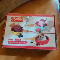 بستنی خوری سرامیکی مدل بستنی قیفی مجموعه ۶ عددی