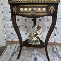 میزتلفن چوبی طرح دار محکم وبادوام