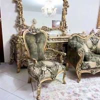 مبلمان استیل ورق طلا بانهارخوری(در حدبسیار آکبند)