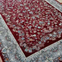 فرش ۱۲متری. گل ریز. طوسی طلاکوب آکرولیک المانی