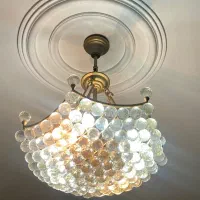 لوسترکلاسیک برنجی کریستالی۹شاخه سوئیسی و دیوارکوب