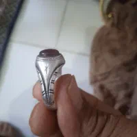 انگشتر نقره عتیقه کلوخی نگین عقیق