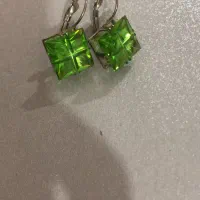 گوشواره نقره باسنگ ‌زبرجد افغان قدمت دار