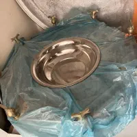 منقل استیل پایه برنجی ۸ ضلعی  قدیمی نو