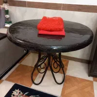 میز ۴ و۶نفره گرد پایه فلزی مناسب باغ و ویلا و حیاط