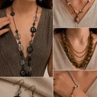گردنبند و دستبند و گوشواره زنانه خاص و فانتزی