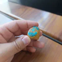 انگشترآبکاری طلافیروزه نیشابوری خاص ( توضیحات مهم)