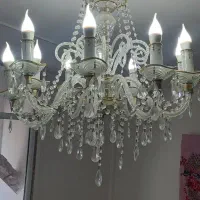 لوستر ده شاخه کریستال اشکی