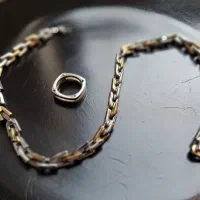 ست زنجیر و انگشتر استیل آبکاری