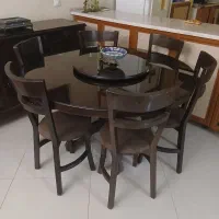 میز گرد پایه گلدونی ۶ نفره بسیار کمجا