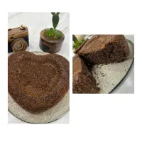 کیک شکلاتی قلبی اسفنجی