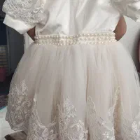 لباس عروس بچه گانه شیری رنگ