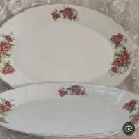 سوپخوری جفت و دیس جفت چینی گل سرخ مرجان