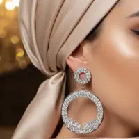 گوشواره جواهری نگین دار درخشان