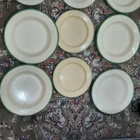 بشقاب و دیس لعابی قدیمی