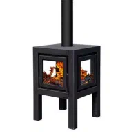 بخاری هیزمی و چوبی سوزان