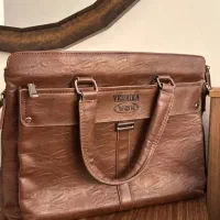 کیف اداری چرم طبیعی قهوه ای