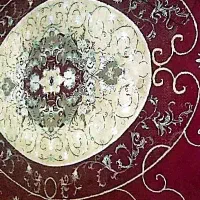 فرش ۱۲ متری زمینه قهوه ای لاکی در حد نو وگل برجسته