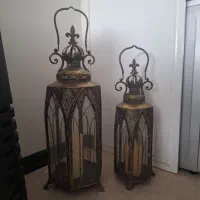 فانوس کنار سالنی هندی مراکشی برنجی