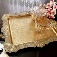 سینی سیلور برنزی طلایی بسیار زیبا