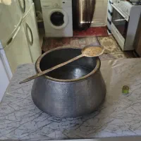 دیگ مسی سفید سنگین  قدیمی ۵۰ سال پیش