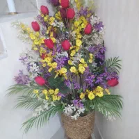 گل مصنوعی با پایه