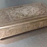 ظرف جواهرات قلم کاری کهنه نقره