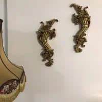 طاقچه ودیوارکوب رزین طلایی جفت