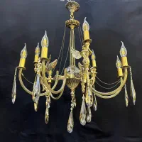 لوستر۹عدد روشنایی/لوستربرنجی و برنز/شاخهU و فرشته/
