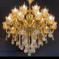لوستر برنجی افتاب مهتابی ۱۰+۵+۵شعله