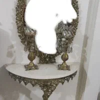 آینه شمعدان و ساعت برنز