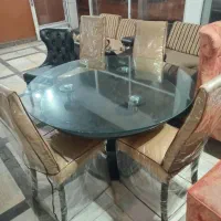 میزنهارخوری گرد شیشه سکوریت۴نفره