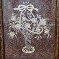 تابلو ترمه سرمه دوزی شده با دست