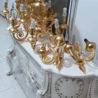 خریداروفروش%لوستر برنزی و بوفه برنزی اینه شمعدون)